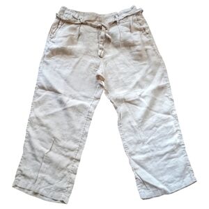 Nicole Miller 100% linen straight leg pants L
